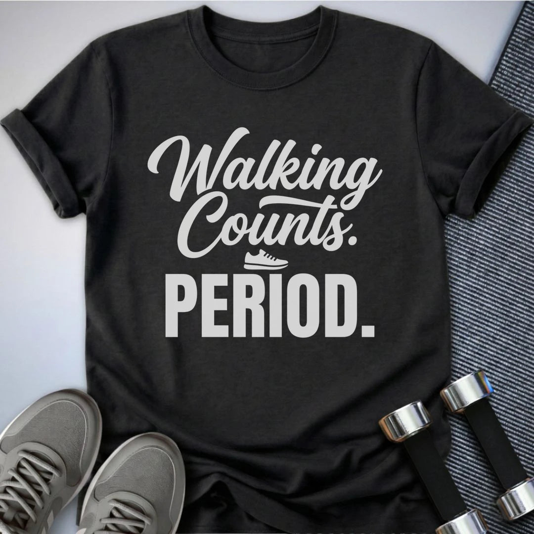 Printify T-Shirt XS / Dark Grey Heather Walking Counts Period T-Shirt