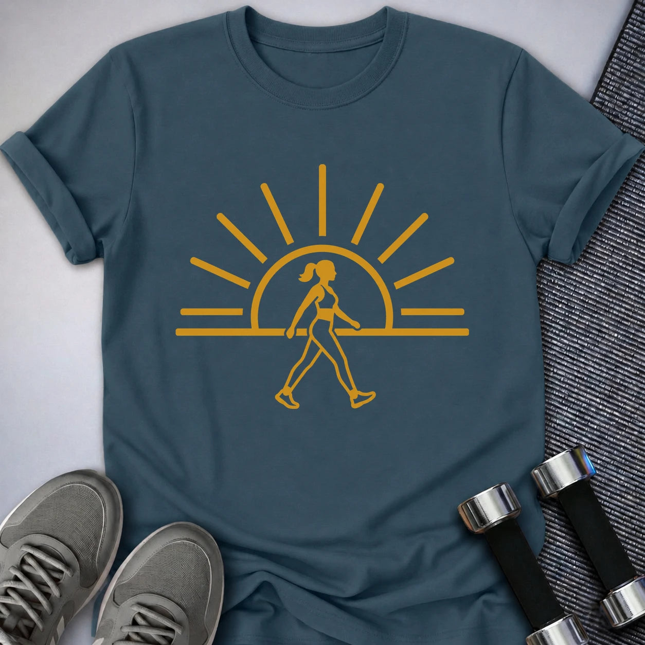 Printify T-Shirt S / Deep Teal Walking In Sunshine T-Shirt