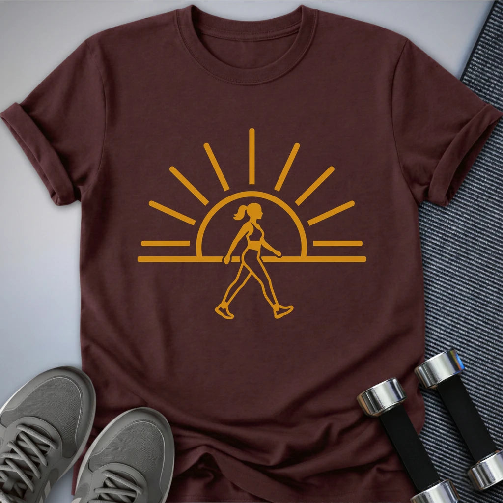 Printify T-Shirt S / Maroon Walking In Sunshine T-Shirt