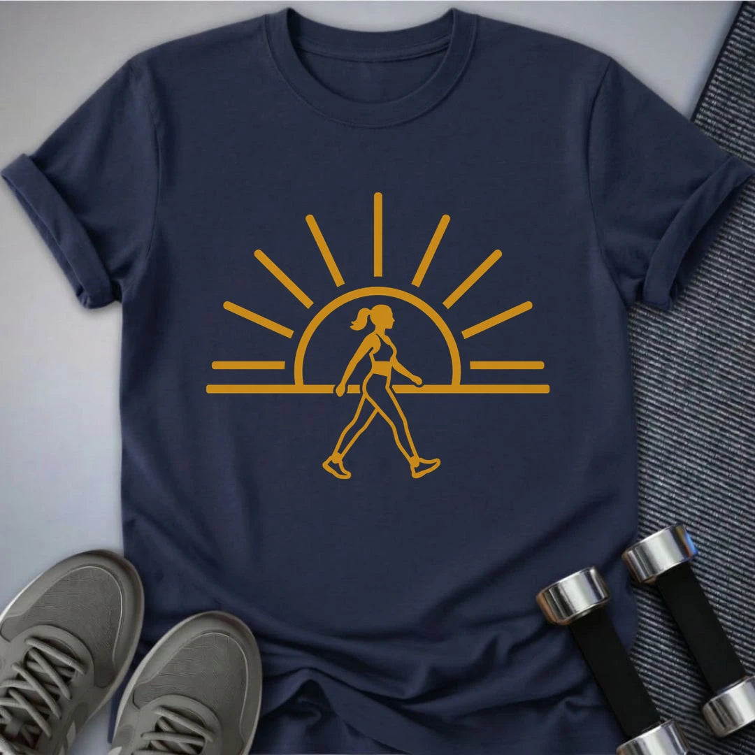 Printify T-Shirt S / Navy Walking In Sunshine T-Shirt