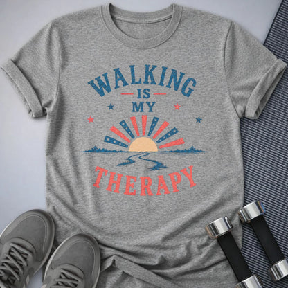 Printify T-Shirt S / Athletic Heather Walking Therapy 4th T-Shirt