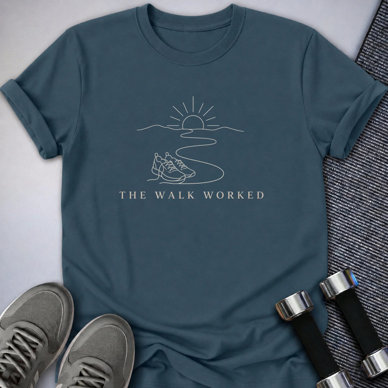 Printify T-Shirt S / Deep Teal Walking Works T-Shirt
