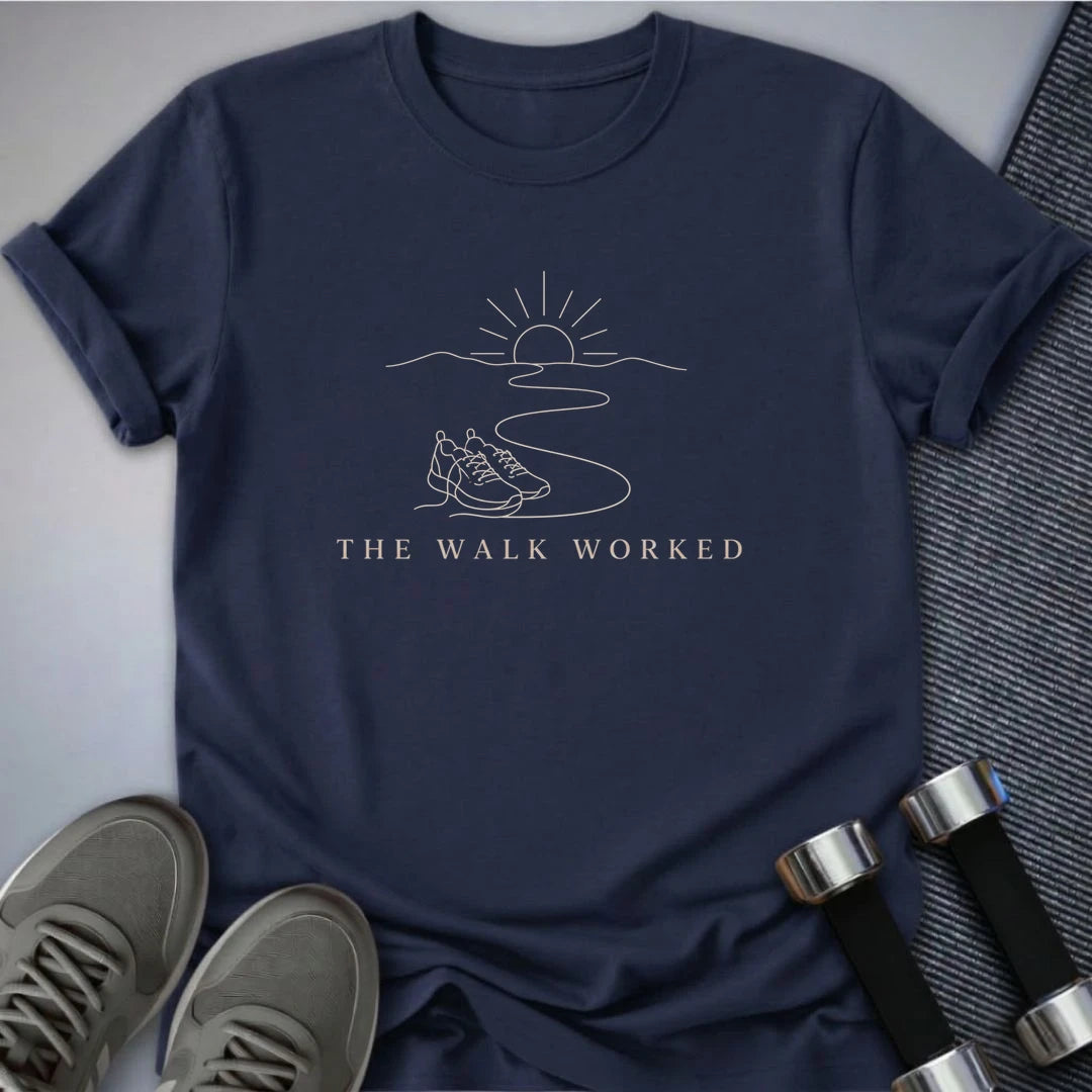Printify T-Shirt S / Navy Walking Works T-Shirt