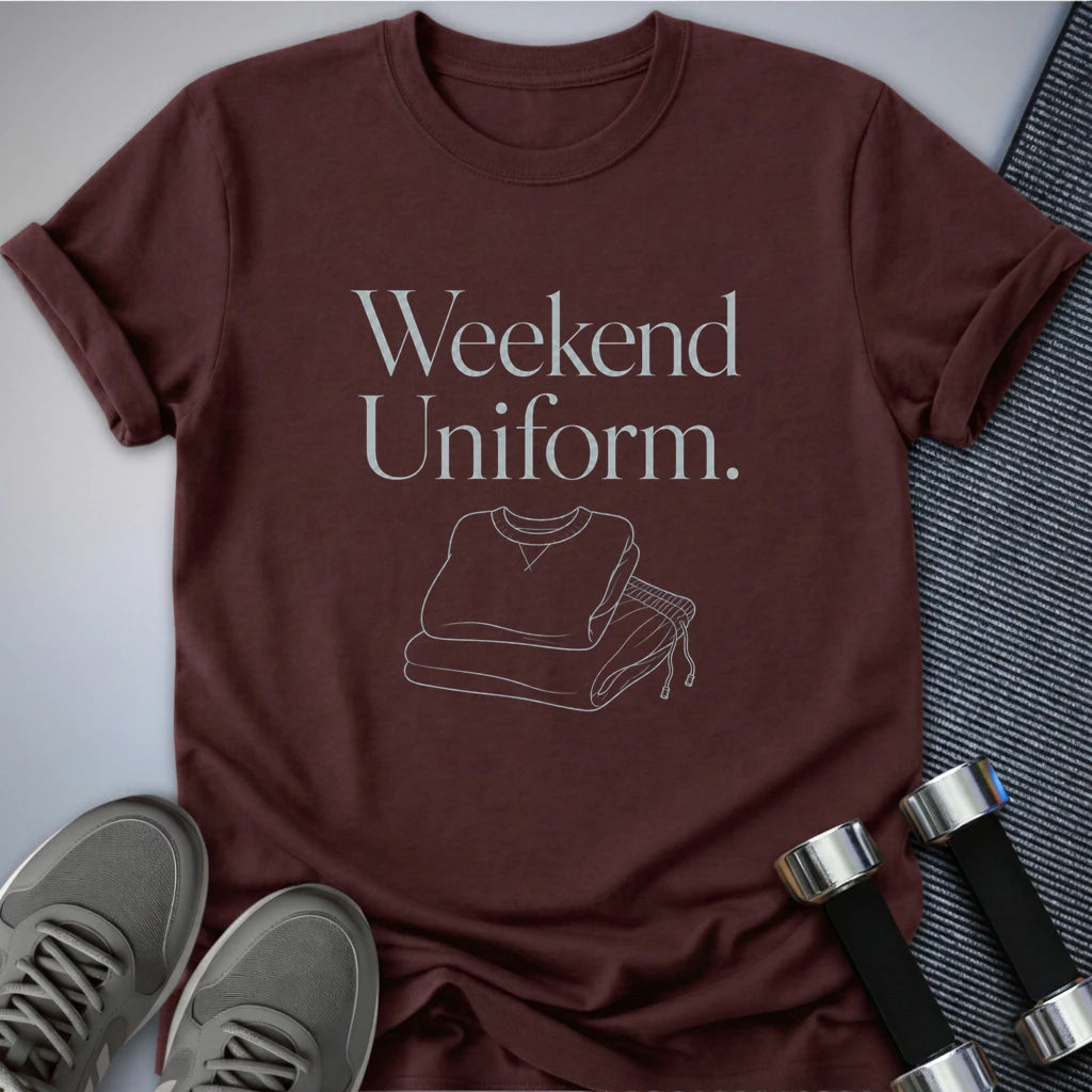 Printify T-Shirt S / Maroon Weekend Uniform T-Shirt