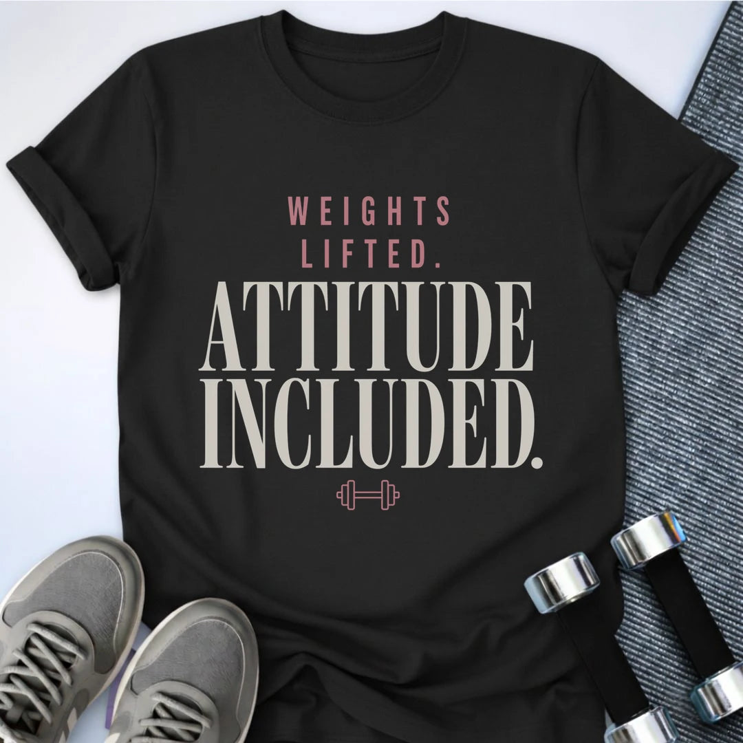 Printify T-Shirt S / Black Weighted Attitude T-Shirt