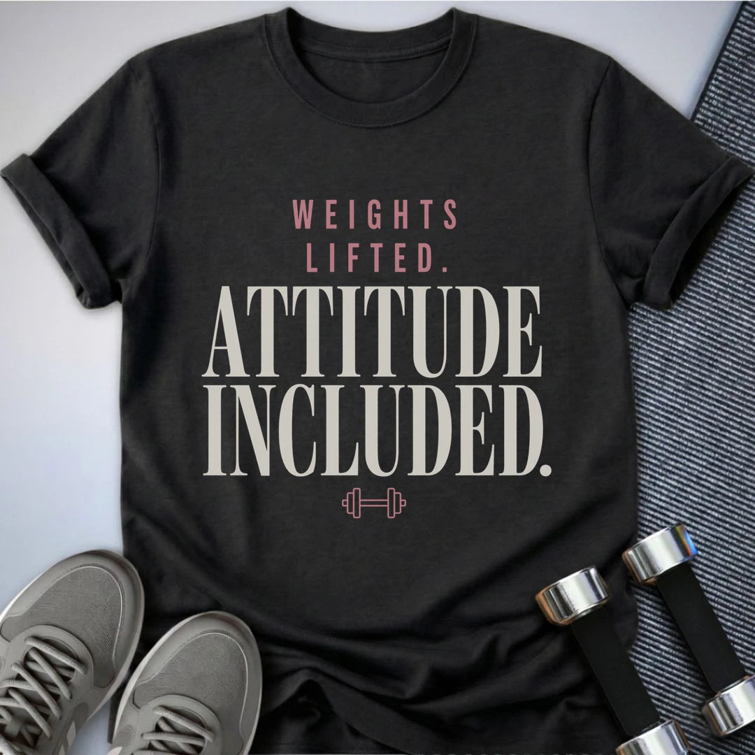 Printify T-Shirt S / Dark Grey Heather Weighted Attitude T-Shirt