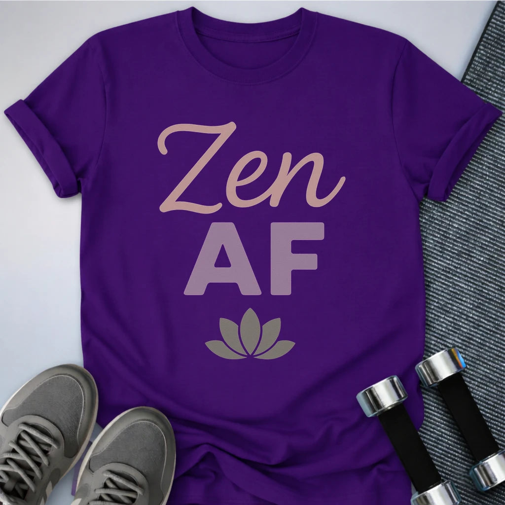 Printify T-Shirt Team Purple / S Zen AF T-Shirt